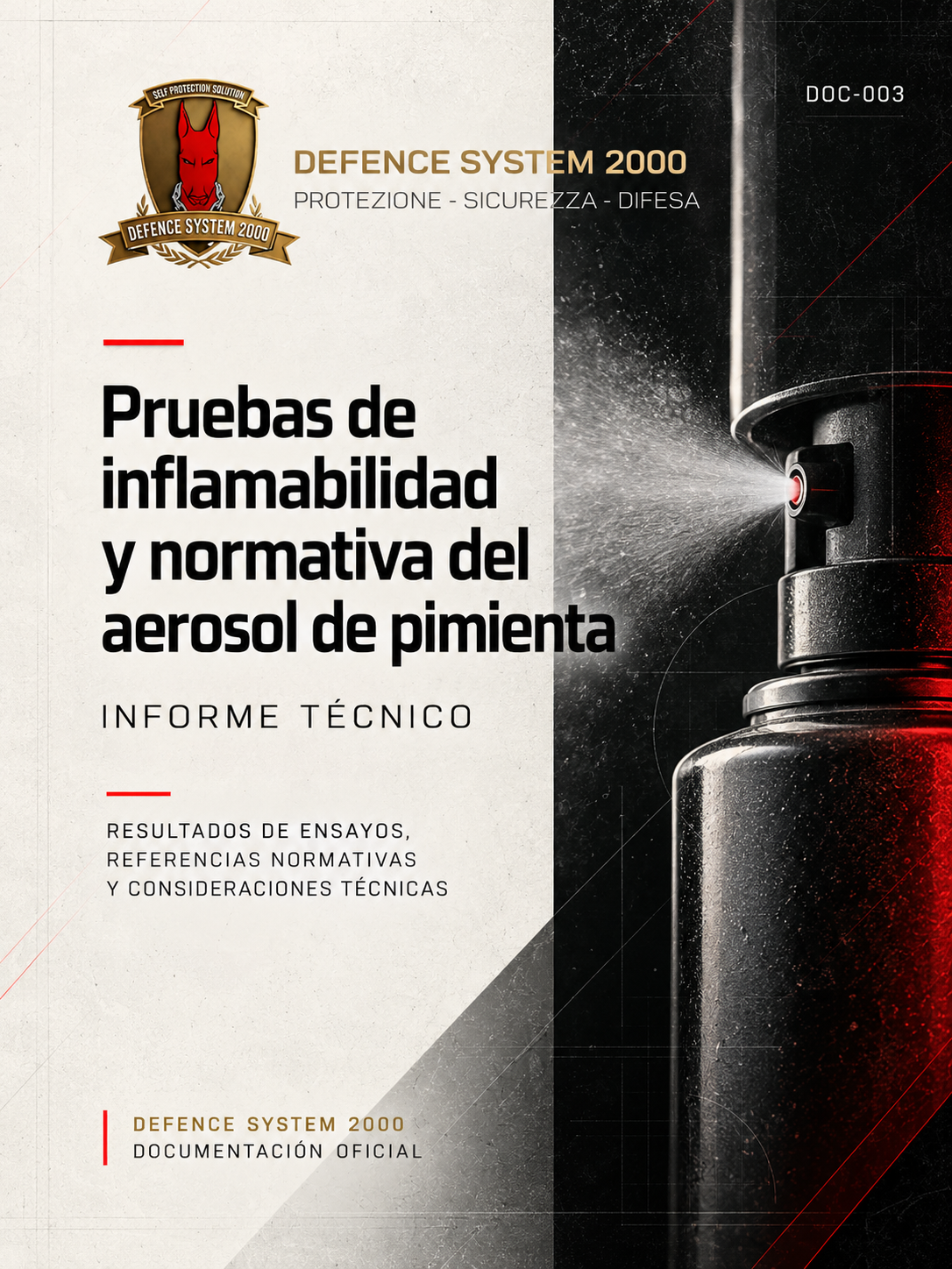 Portada: Pruebas de inflamabilidad y normativa del aerosol de pimienta