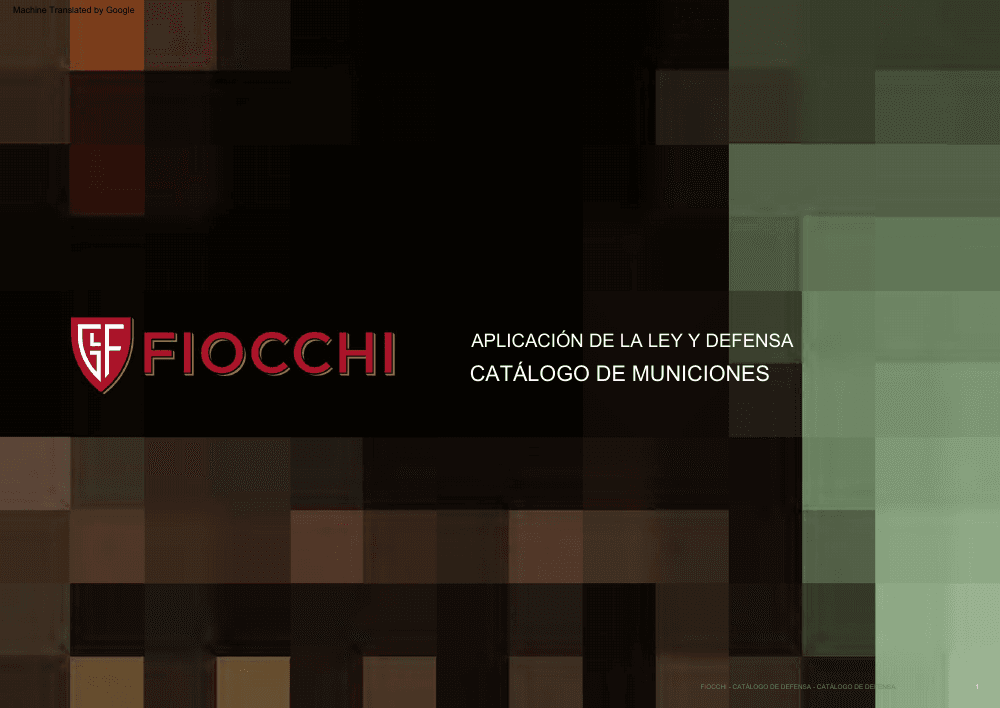 Portada de FIOCCHI · Catálogo de defensa