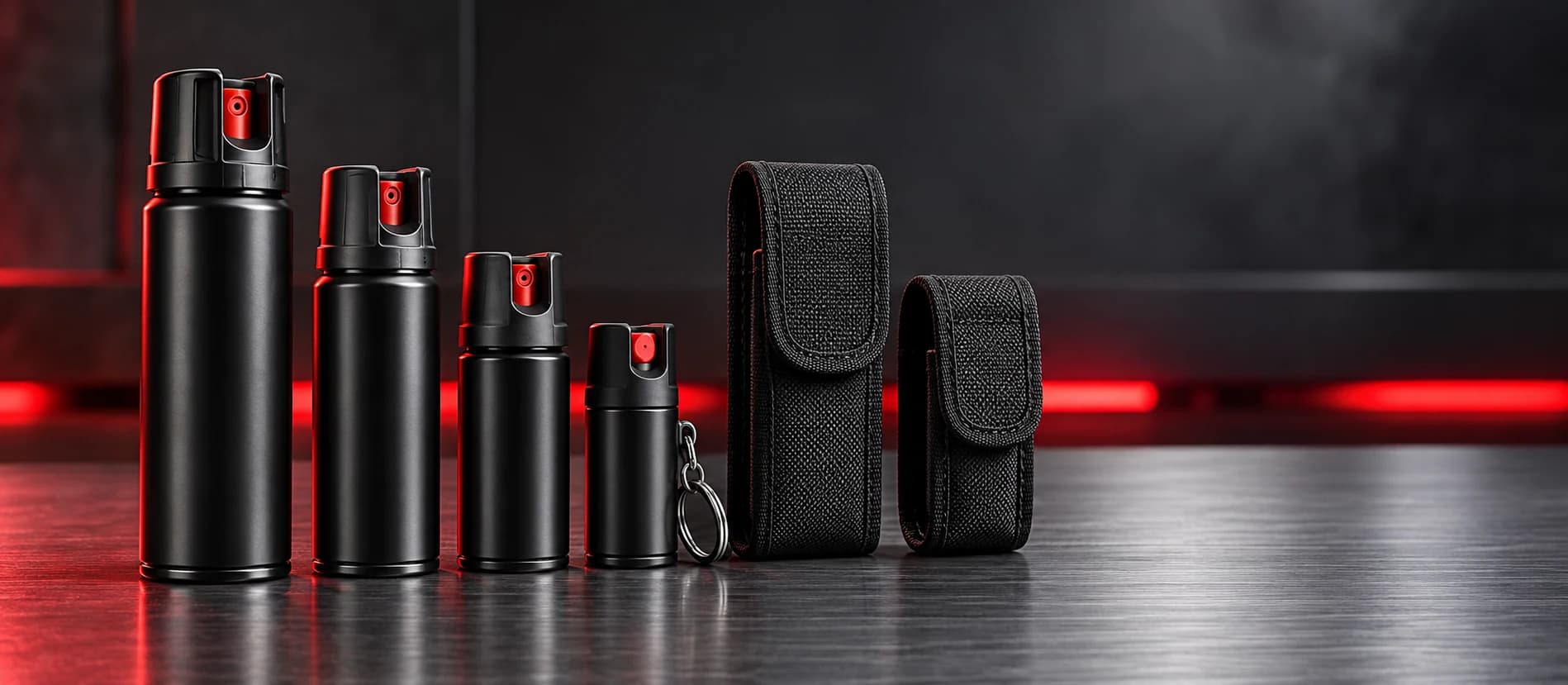 Selección de aerosoles de protección personal y fundas de porte